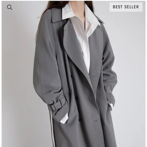 Oak and fort oversized trench coat in color gargoyle